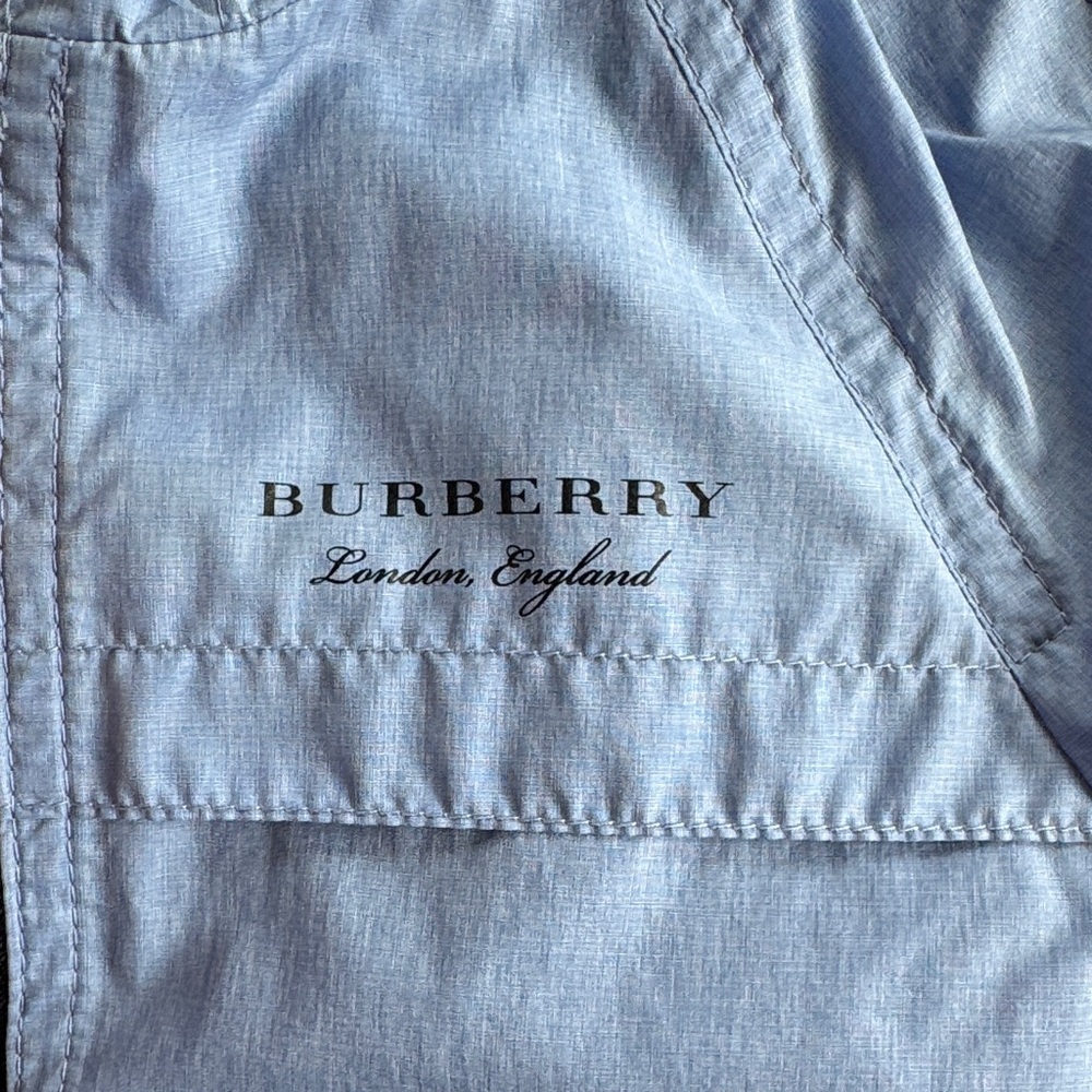 Burberry Sky Blue Kids Hooded Rain and Windbreaker - Picture 3 of 6